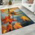 Enchanted dragonfly in autumn forest area rugs carpet