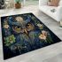 Enchanted floral owl eyes clock area rugs carpet