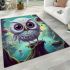 Enchanted owl in magical forest area rugs carpet