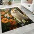 Enchanting cat in a flower garden area rugs carpet