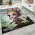 Enchanting fairy in forest area rugs carpet