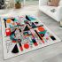 Energetic abstraction vibrant geometric composition area rugs carpet