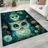 Fantasy cute baby owl with big blue eyes area rugs carpet