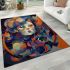 Feline fusion in abstract surroundings area rugs carpet