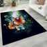 Floral harmony a butterfly's colorful perch area rugs carpet