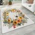 Floral wreath with bumblebee by tracie grimwood area rugs carpet