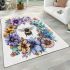 Flowers and bumblebee area rugs carpet