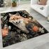 Fox amidst blooming wildflowers area rugs carpet