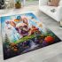 French bulldog's serene garden moment area rugs carpet