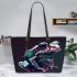 Frog design colorful leaather tote bag