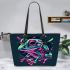 Frog design colorful leaather tote bag