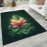 Frog jumping on a pink lotus flower area rugs carpet