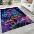 Frog on mushrooms vibrant colors area rugs carpet