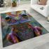 Frog with big eyes symmetrical face area rugs carpet