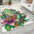 Frog with lily flower on its back area rugs carpet