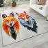 Geometric animal abstractions abstract wolves area rugs carpet