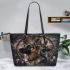 German shepherd dogs and dream catcher leather tote bag