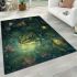 Glowing green frog sits on the water's surface area rugs carpet