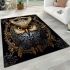 Golden filigree owl gaze area rugs carpet