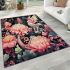 Graceful bird among flowers area rugs carpet