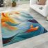 Graceful flight of birds area rugs carpet