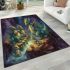 Guardian dragons under the starry sky area rugs carpet