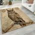 Guardian owl on vintage maps area rugs carpet