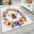 Hand drawn watercolor bee in the center area rugs carpet