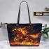 Horse fiery red mane and tail leather tote bag