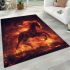 Horse fiery red mane and tail area rugs carpet