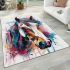 Horse head brush strokes area rugs carpet