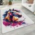 Horse head brush strokes area rugs carpet