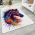 Horse head brush strokes area rugs carpet