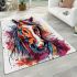 Horse head in the style of brush strokes area rugs carpet