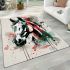 Horse head watercolor and ink splashes area rugs carpet