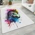 Horse head with a splash of color area rugs carpet