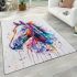 Horse watercolor realistic details area rugs carpet