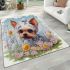 Joyful pup in the meadow area rugs carpet