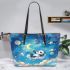 Kawaii anime style panda moon and stars leather Chic Stylish Tote Bag & Women Totes: Perfect Gift for Girlfriend | Crossbody, Purse, Handbag