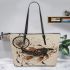 Koi fish smile with dream catcher leather tote bag