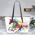 Magical fantasy horse galloping leather tote bag