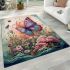 Majestic butterfly in nature's embrace area rugs carpet