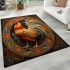 Majestic celtic rooster guardian illustration area rugs carpet