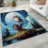 Majestic owl under the moonlight area rugs carpet