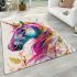 Majestic unicorn with vibrant colors area rugs carpet