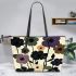 Flowers in the style of marano k electronic music using various shades Leather Tote Bag, Totes, Crossbody, Purse: Bag Gift Idea for Girlfriend, Sitter, Birthday, Women ,Daughter, Mama, Ladies