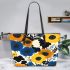 Flowers in the style of marano k electronic music using various shades Leather Tote Bag, Totes, Crossbody, Purse: Bag Gift Idea for Girlfriend, Sitter, Birthday, Women ,Daughter, Mama, Ladies