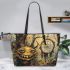 Monsters smile with dream catcher leather tote bag