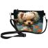 Moonlit Meadow Curious Dog Among Flowers Makeup Bag