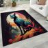 Mystical moonlit cat area rugs carpet